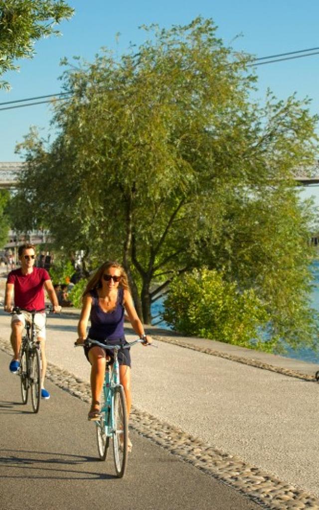 Das Rhoneufer und die ViaRhôna in Lyon