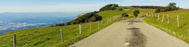 Vista sul lago di Ginevra, route des Crêtes du Salève