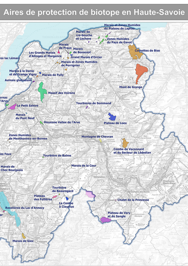 Aires de protection de biotopes en Haute-Savoie