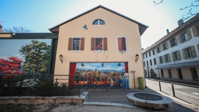 Affresco trompe-l'œil, Grande Rue, Saint-Julien-en-Genevois