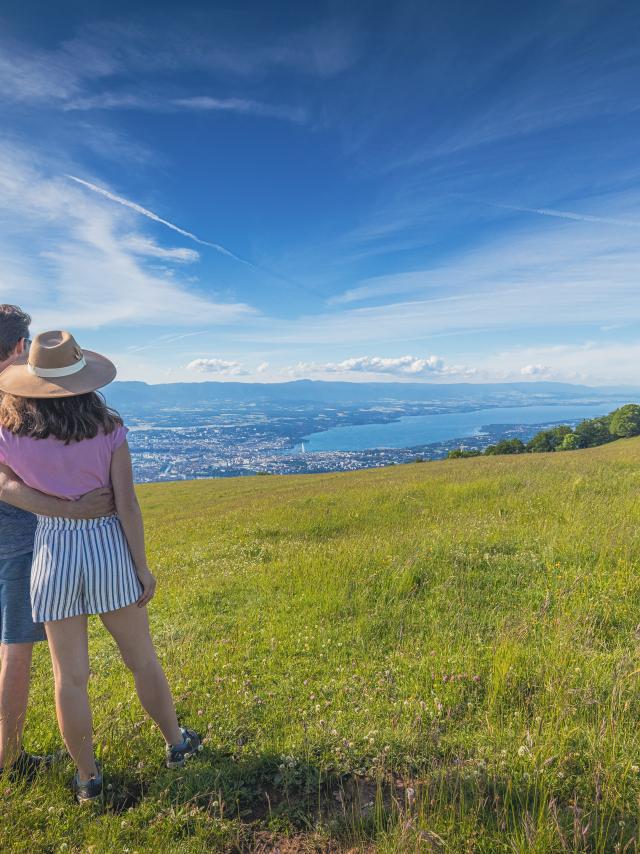 La vista sul lago di Ginevra dalla Salève