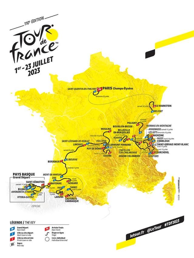 Recorrido del Tour de Francia 2023