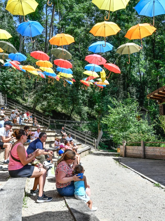 Vista dello spettacolo di magia nel Grand Parc d'Andilly